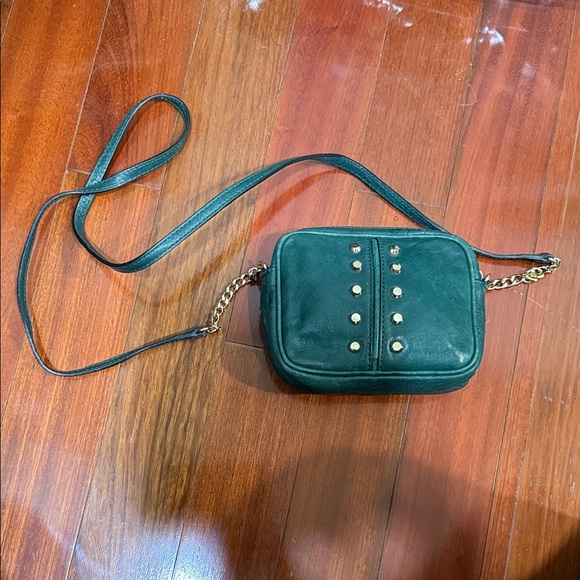 Michael Kors Dark Green Leather Studded Crossbody Bag - Picture 1 of 1